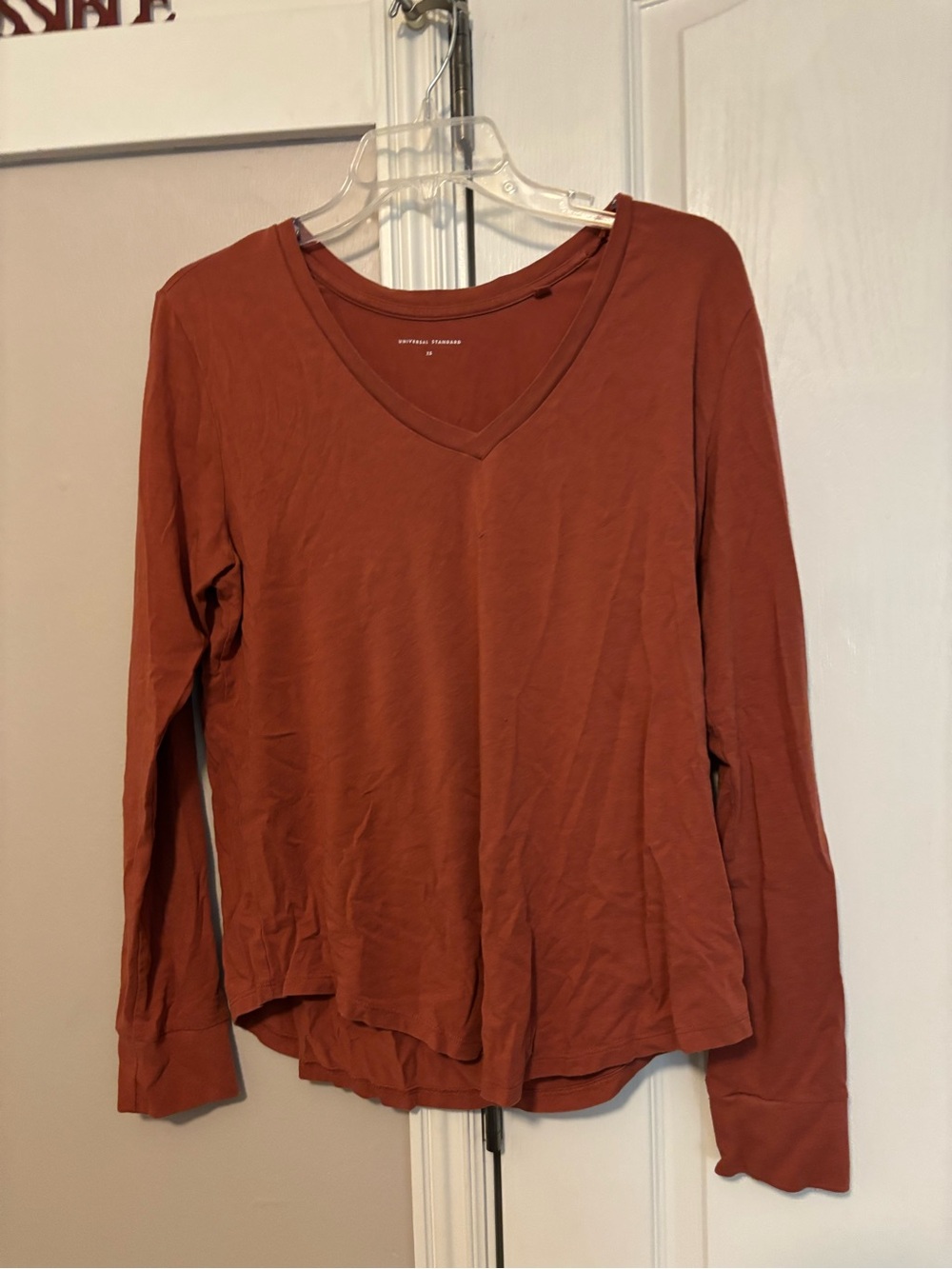 Universal Standard Rust V-Neck Long Sleeve Tee